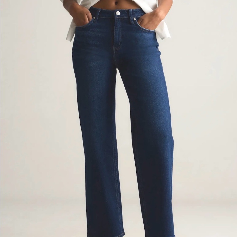 Quince Dark Blue Straight Leg Jeans